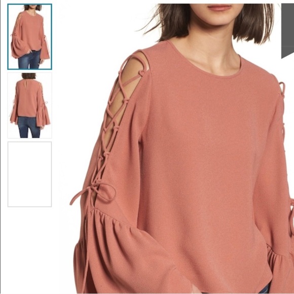 Wayf Tops - WAYF long Sleeve Lace Up Top